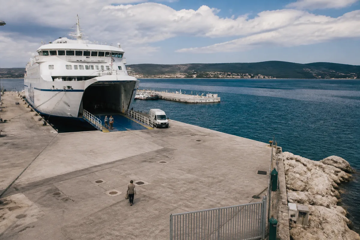 Port de Split avec un ferry prêt à rejoindre les îles croates de Dalmatie