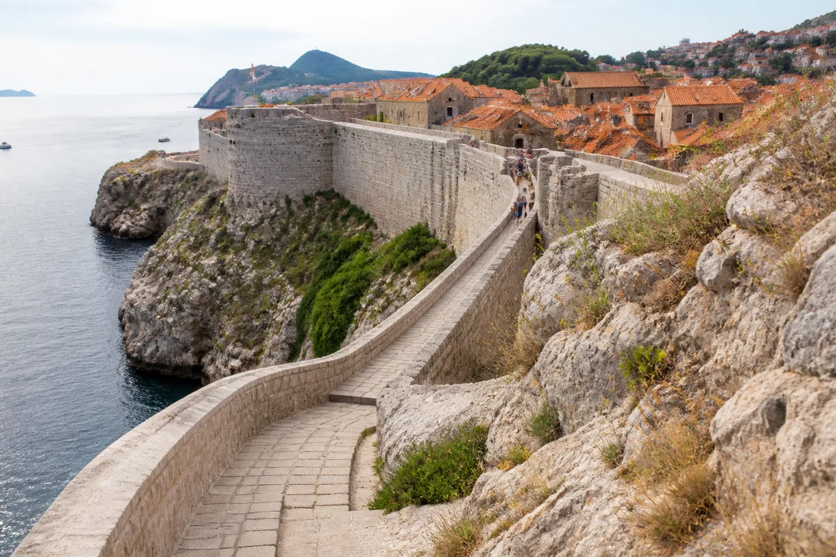 Remparts de Dubrovnik au-dessus de la mer Adriatique pour un circuit Croatie Monténégro de 10 jours